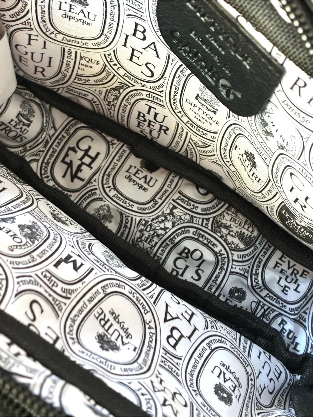 Diptyque x Qatar Airways Black Vegan Leather Business Class Amenity Travel Pouch